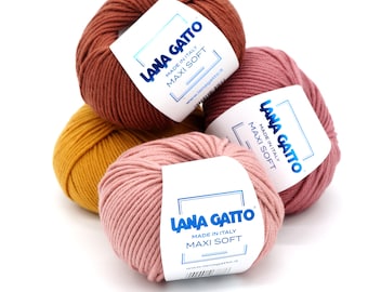 Knitting yarn Lana Gatto Maxi Soft, luxurious, soft and cozy extrafine merino wool yarn, high quality knitting yarn from Italy