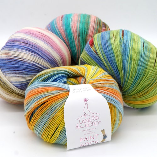 Sock Yarn Laines Du Nord Paint Sock Selfstriping Knitting Etsy Canada