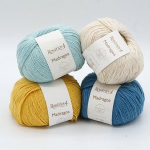 Natural silk yarn Rosarios4 Madragoa - Bourette (noil) silk yarn - Summer knitting yarn - Crochet yarn from Eco Friendly collection
