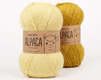 DROPS Alpaca wool yarn - Alpaca superfine sport weight knitting yarn - Soft, lightweight and warm wool yarn, 50 g - 167 m / 183 yds