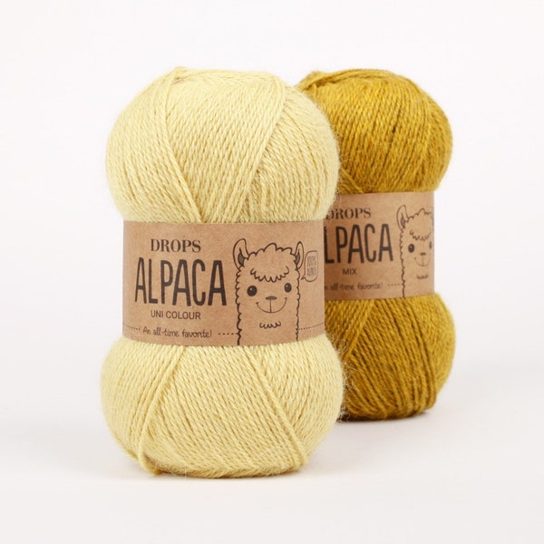 Hilo de lana de alpaca DROPS - Hilo de punto de peso deportivo superfino de alpaca - Hilo de lana suave, ligero y cálido, 50 g - 167 m / 183 yds