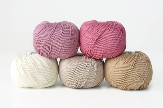 Crochet yarn, DMC Natura Just Cotton, 5 skeins set, amigurumi yarn, knitting yarn, crochet thread, knitting thread, cotton yarn