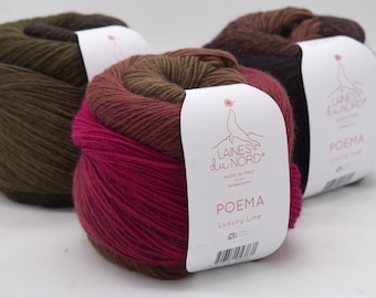 Gradient merino wool yarn Laines du Nord Poema – Soft, Mulesing-Free, Made in Italy, 150 g