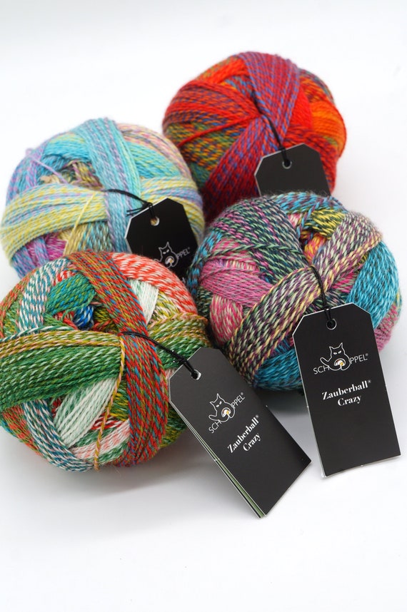 Zauberball Crazy Sock Knitting Yarn – Multicolour Wool Blend, 100 g - 459 yds