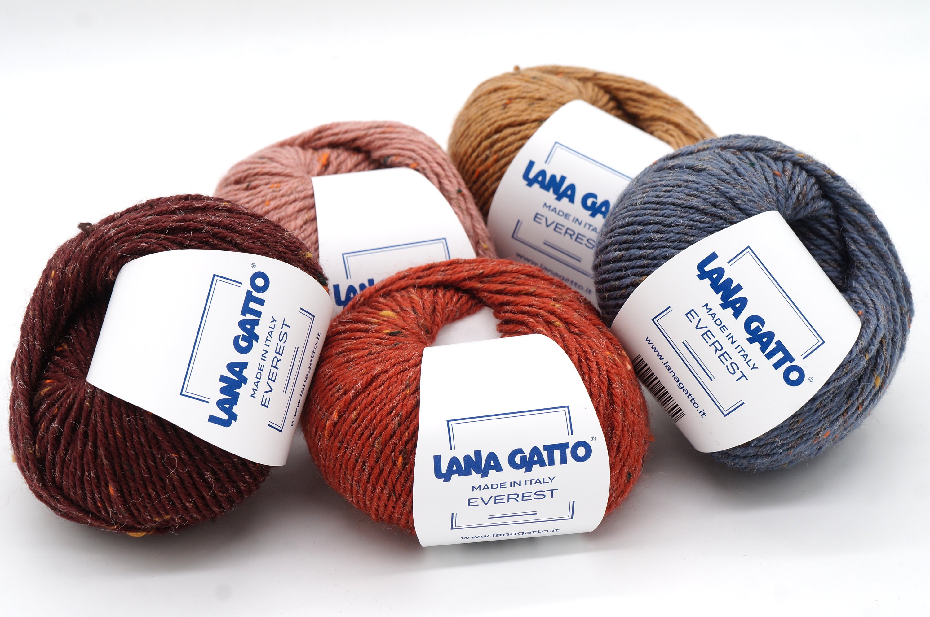 Knitting yarn Lana Gatto Everest -  A blend of merino wool and viscose knitting yarn - Tweed yarn - Wool yarn from Italy, 50 g - 100 m