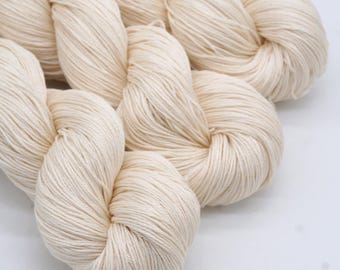 Undyed Pima cotton yarn Knitting yarn Yarn for dyeing Fingering weight Soft cotton yarn Crochet yarn Sock weight yarn, 100 g - 437 yds