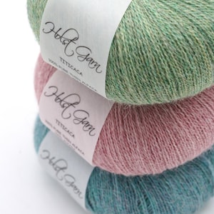 Alpaca wool knitting yarn Holst Garn Titicaca - Very thin pure alpaca yarn - Beautiful colours - Lace weight yarn, 50 g - 400 m/437 yds
