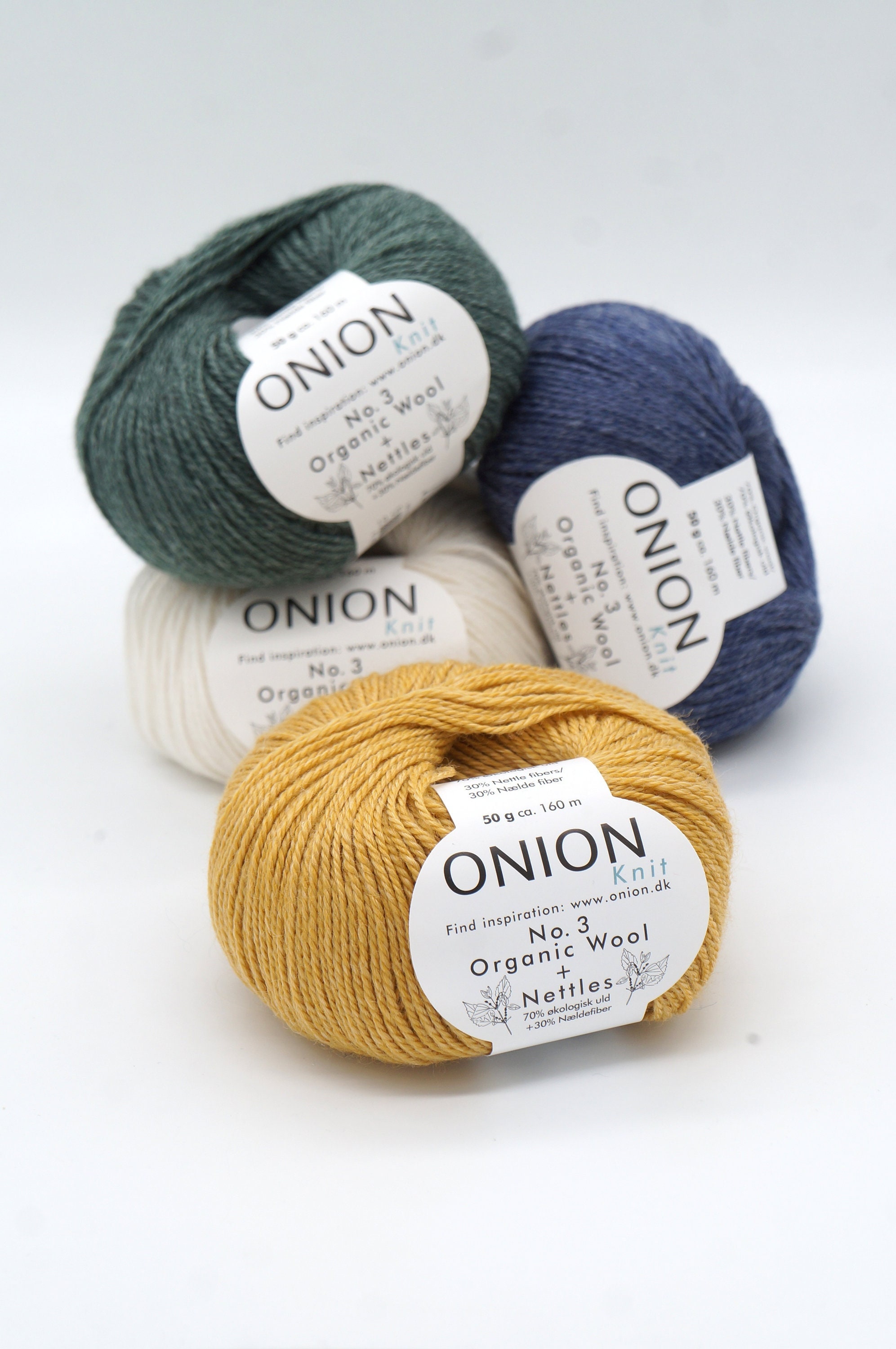 Organic Knitting Yarn Onion Knit No. 3 Organic Wool + Nettles - A