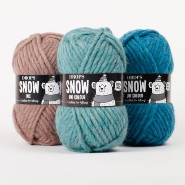 Chunky wool yarn - Bulky yarn - Felting yarn - DROPS SNOW - ESKIMO - Knitting yarn - Winter yarn - Crochet yarn - Chunky wool - Big yarn