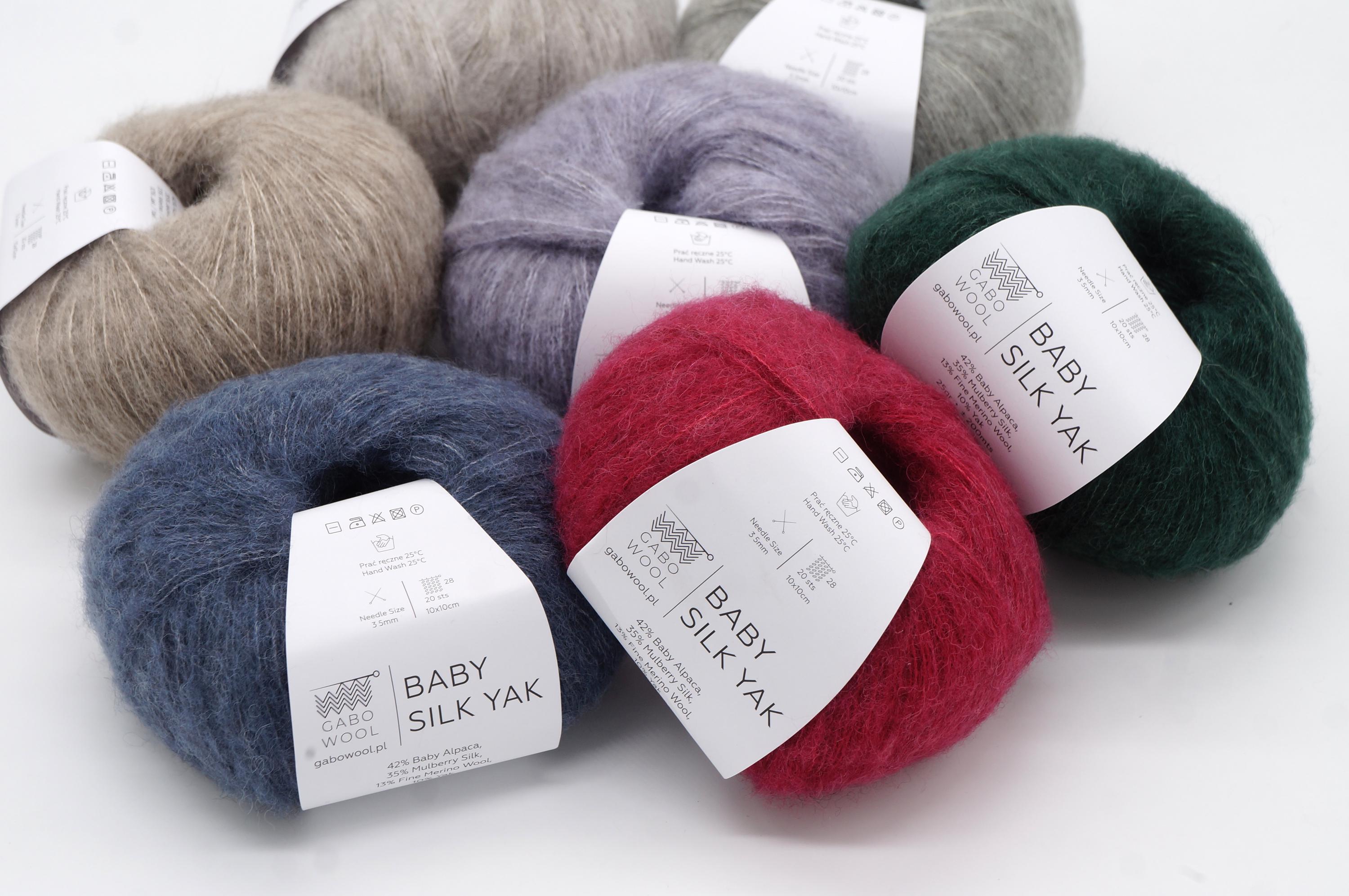 Mulberry Silk, Baby Alpaca, Merino Wool, Yak Wool Yarn Gabo Wool