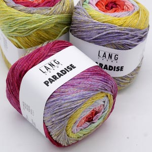 Hilo de tejer Lang Yarns Paradise de algodón y viscosa con degradado, 100 g