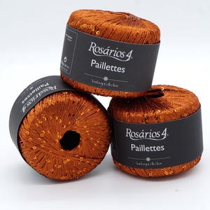 Sequin yarn Rosarios4 Paillettes, Sparkle knitting yarn, 25 g