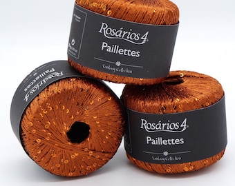 Sequin yarn Rosarios4 Paillettes, Sparkle knitting yarn, 25 g