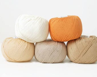 DMC Natura Just Cotton, a bundle of 5 skeins, cotton yarn, knitting yarn, crochet yarn, amigurumi yarn, crochet thread, knitting thread