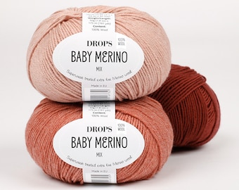 DROPS Baby Merino wool yarn - Superwash wool yarn - Sport weight knitting yarn - Baby wool -  Super soft and breathable yarn - 50 g - 175 m
