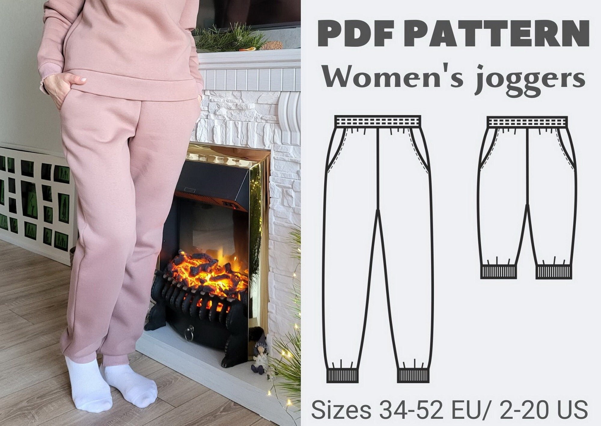 Women's sweatpants sewing pattern hotsell