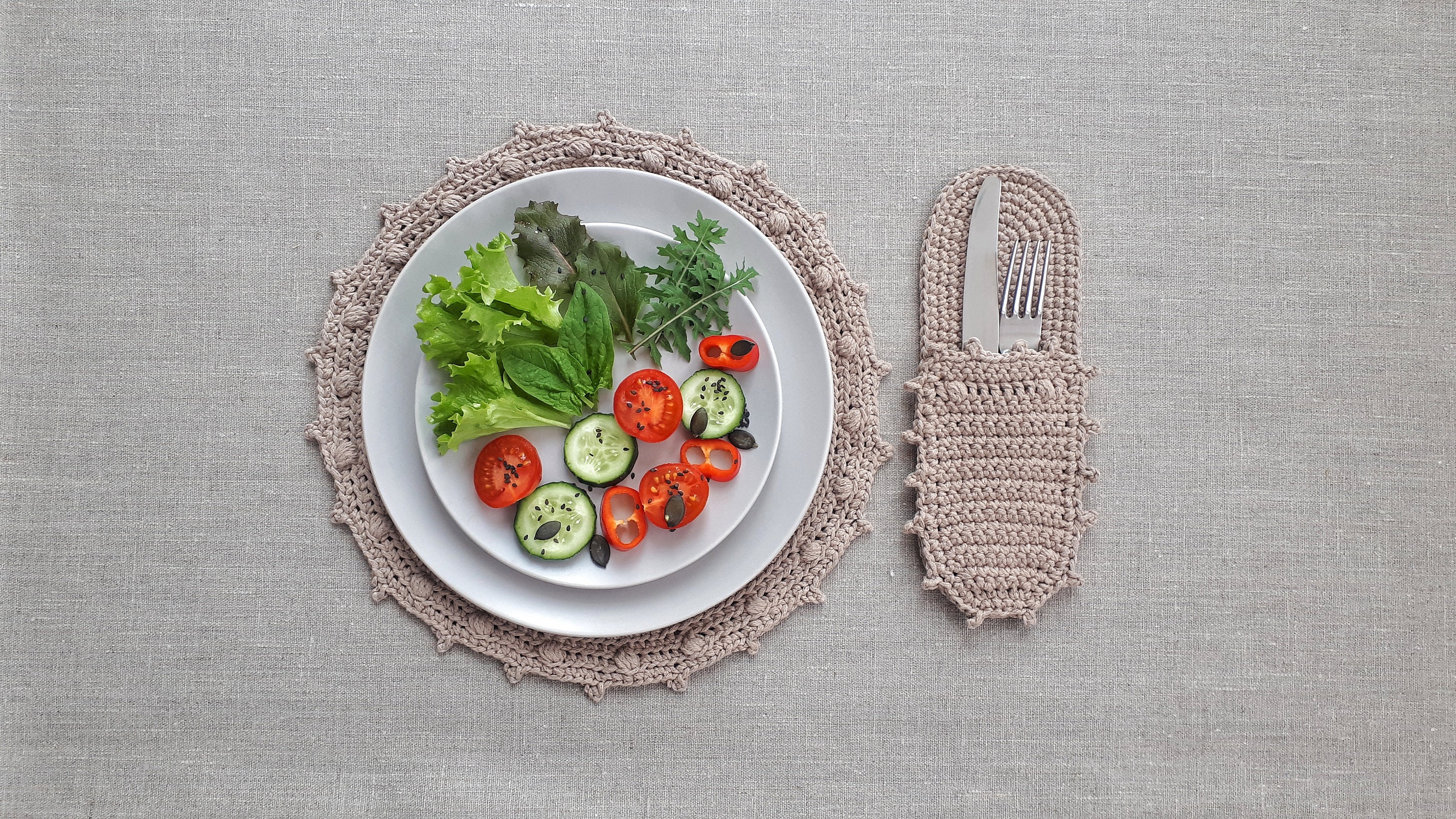 CROCHET PATTERN Cutlery Holder Pattern Kitchen Set DIY Tutorial