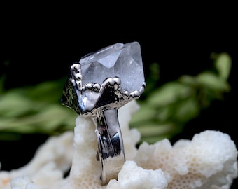 Bague en cristal brut : bijoux Boho Stone avec cristal naturel