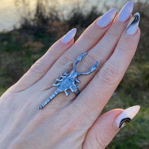 Statement Scorpion ring, bug jewelry, metal electroforming, nature inspired real insect jewelry