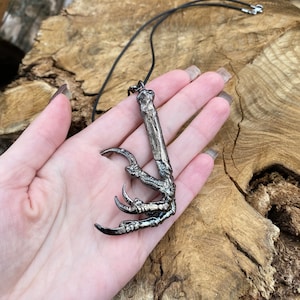 Gothic Jewelry Gift: Crow claw pendant , witchcraft pagan amulet