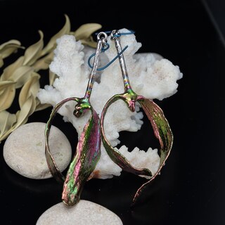 WithLoveSilver Orecchini A Gancio In Argento Sterling 925 Con Vischio E Nastro - Gioiello Natale