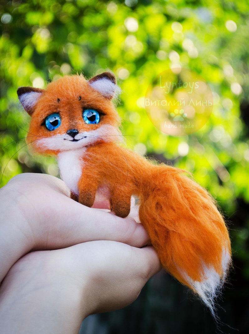 Needle felted fox, fantasy creature, ooak handmade gift, kawaii Needle felted fox, fantasy creature, ooak handmade gift, kawaii