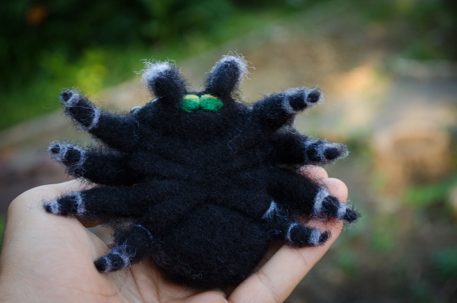 Jumping Spider Needle Felted Arachnida black cute spider Etsy