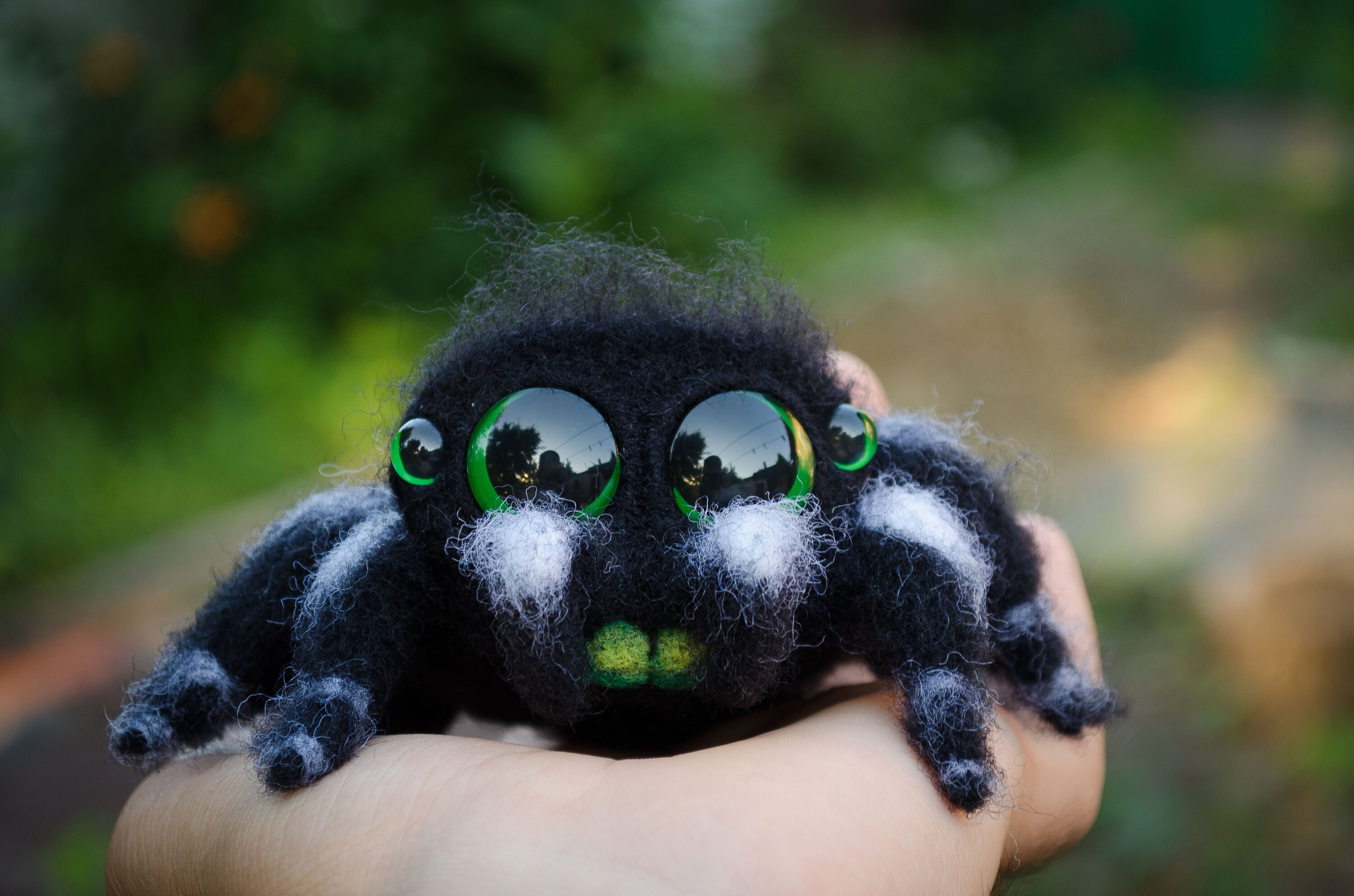 Jumping Spider black cute spider Needle Felted felt Etsy