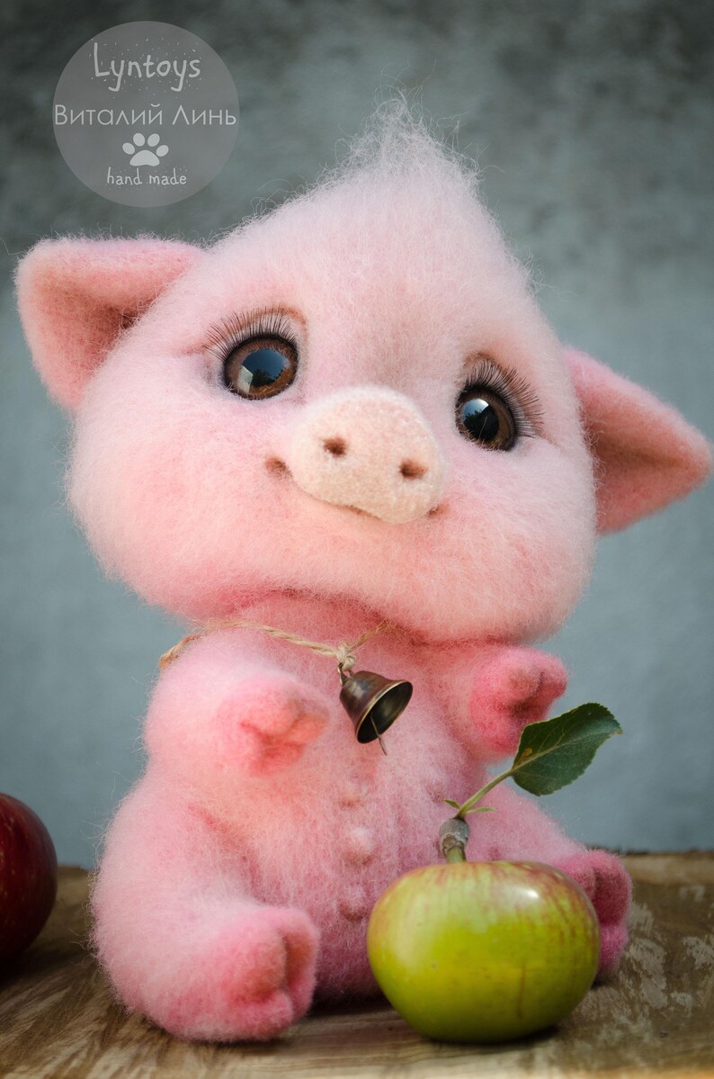 Pig toy Cute piggy Sumbol 2019 Handmade toy Gift Needle felted Etsy