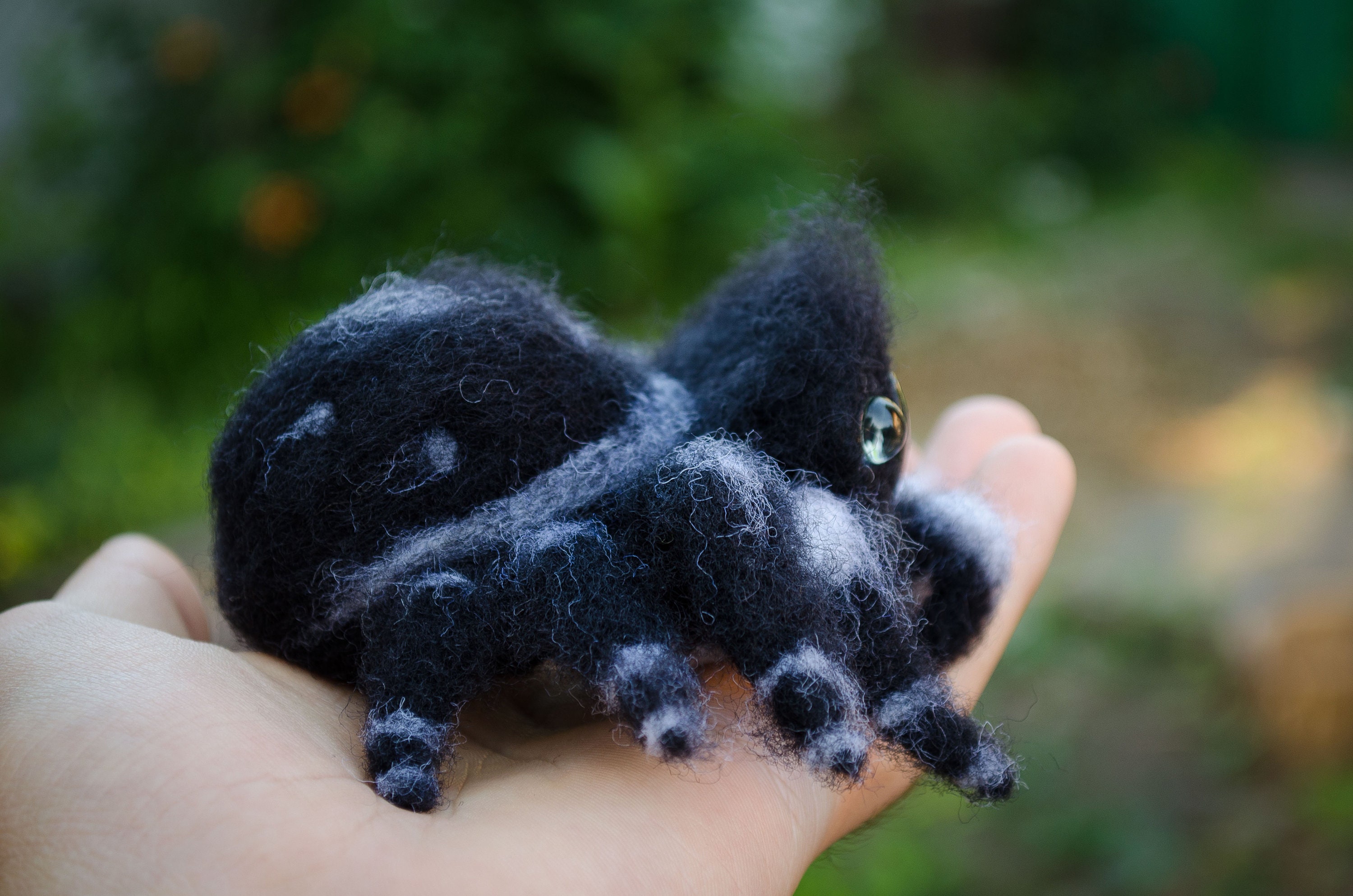 Jumping Spider Needle Felted Arachnida black cute spider Etsy