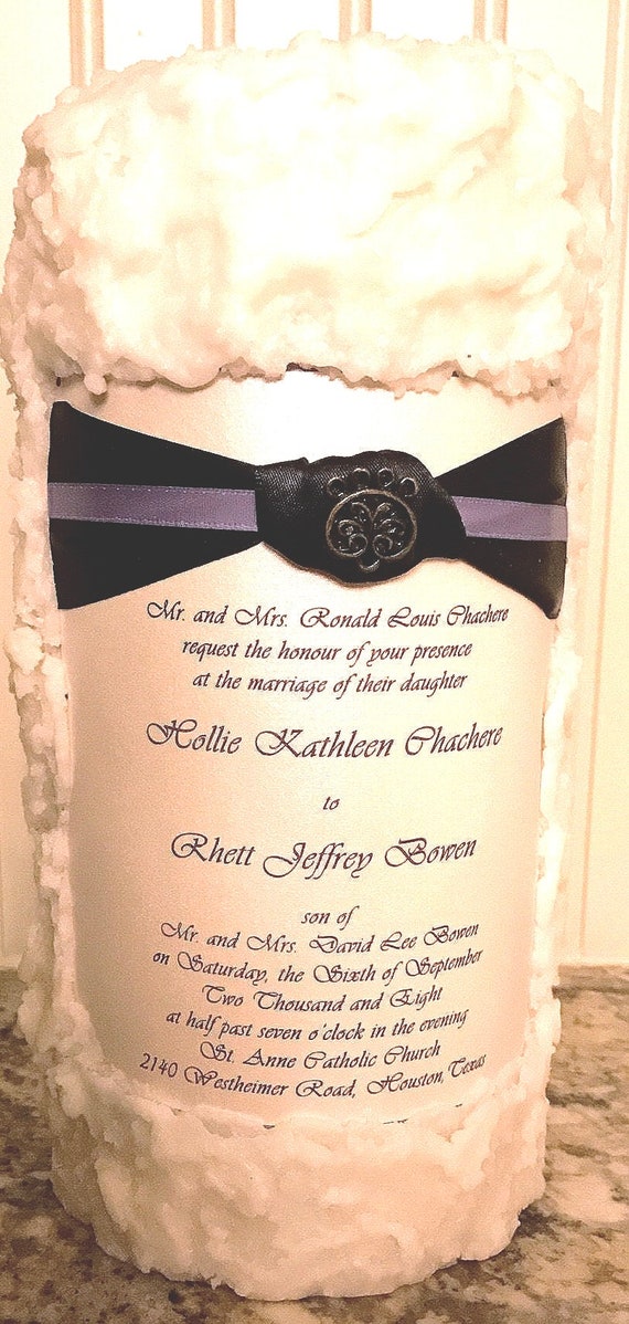Personalized Candle/invitation or photo