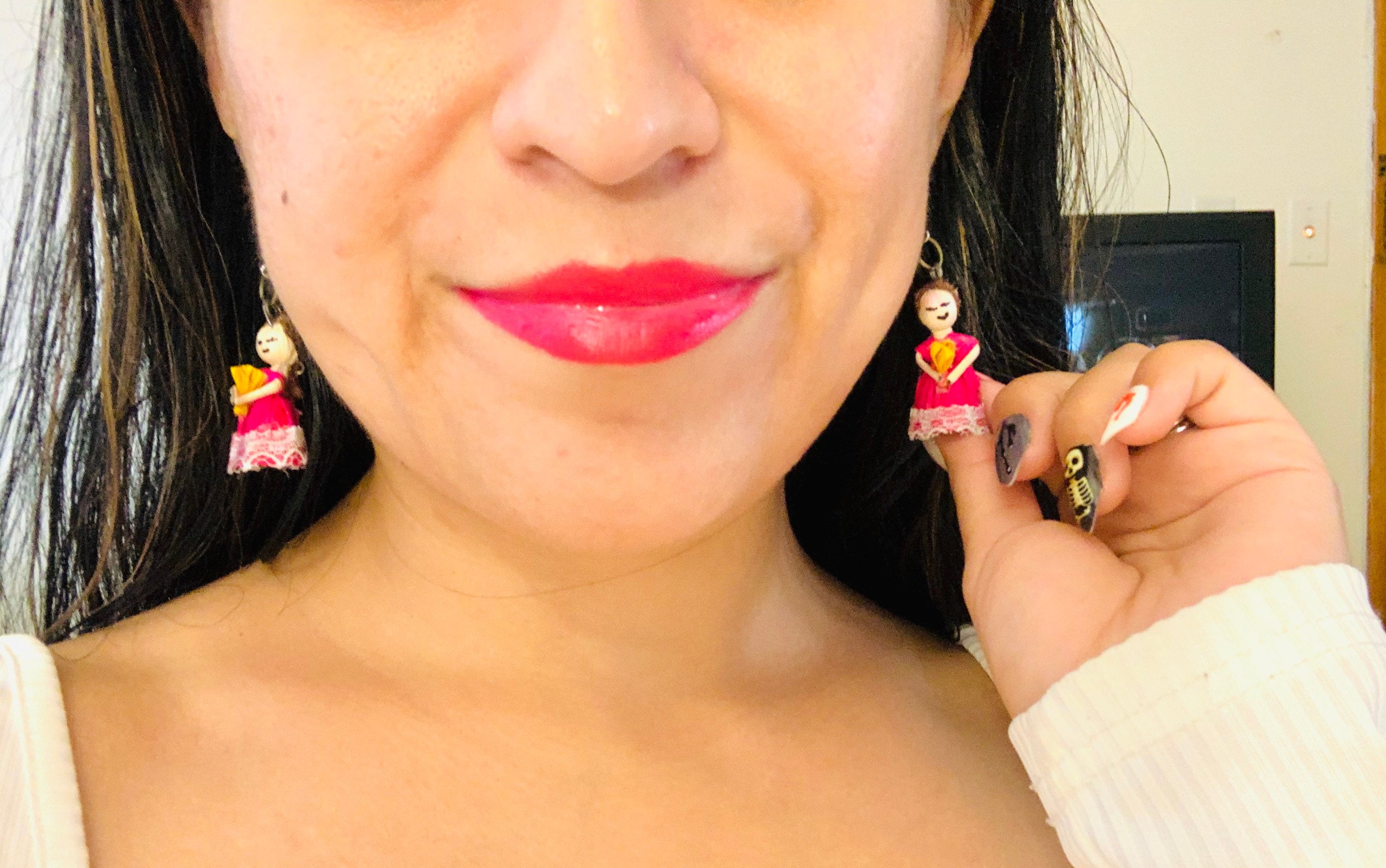 Corn Husk Doll Earrings/Corn Husks/Mexican Women Earrings/ Handmade