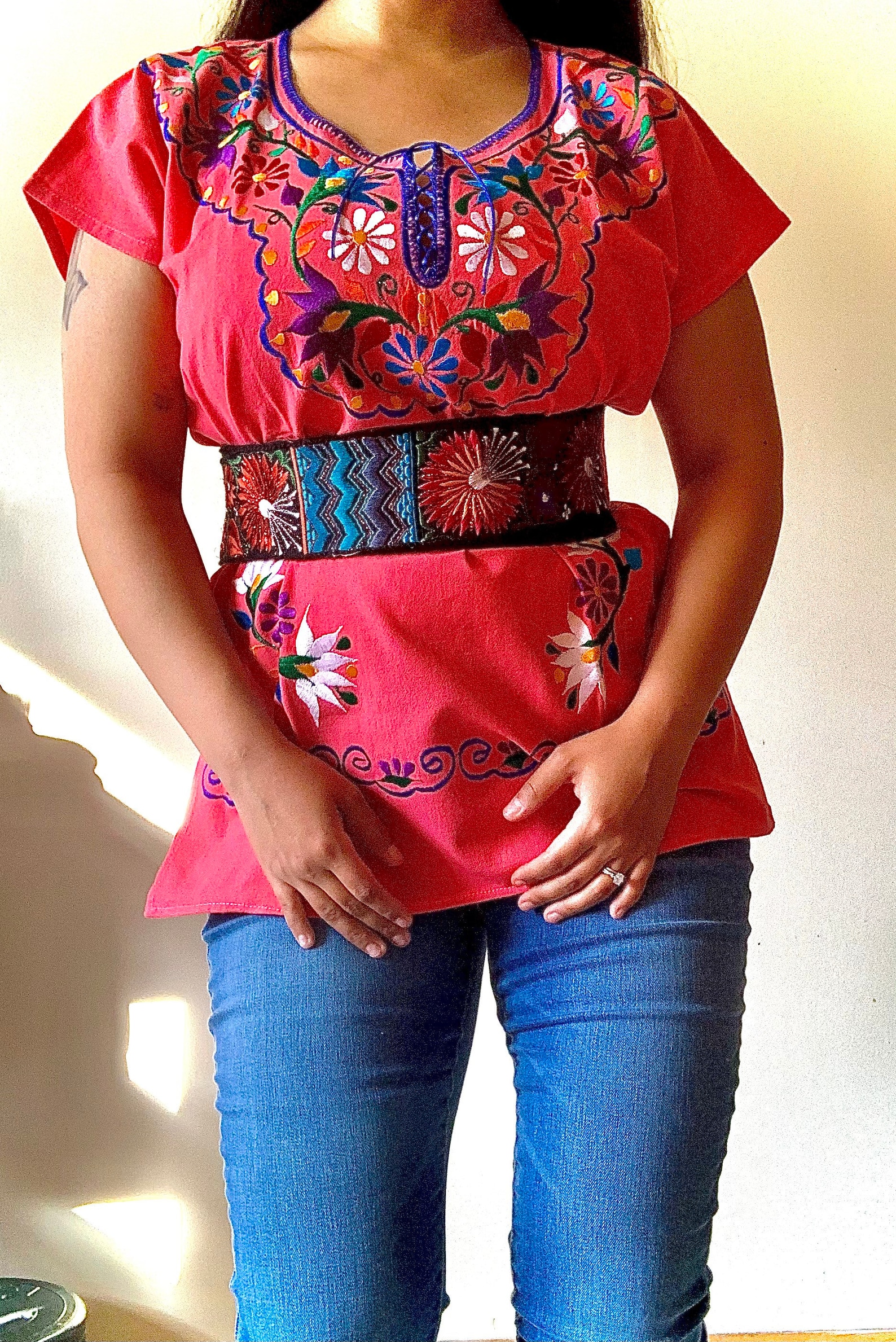 Mexican Women Belt-Mexican Embroidered Belt-Handmade Floral | Etsy