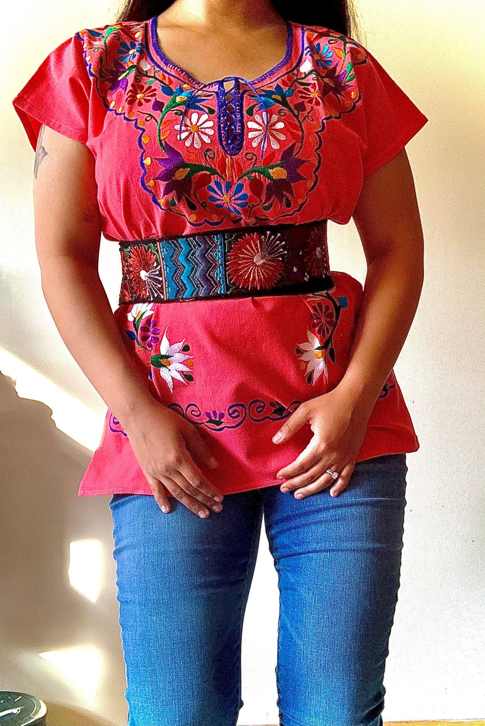 Mexican Women BeltMexican Embroidered BeltHandmade Floral Etsy