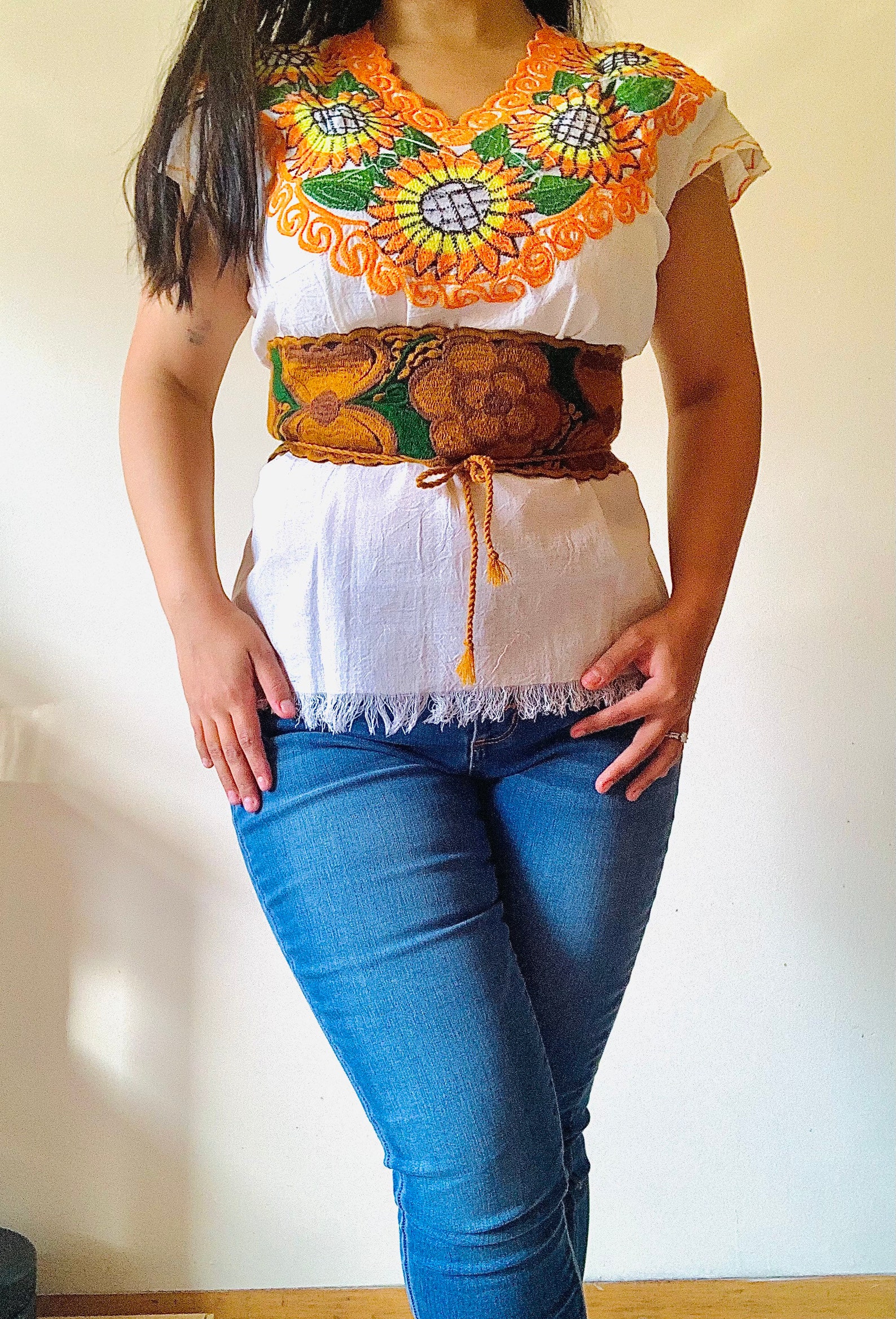 Mexican Women BeltMexican Embroidered BeltHandmade Floral Etsy