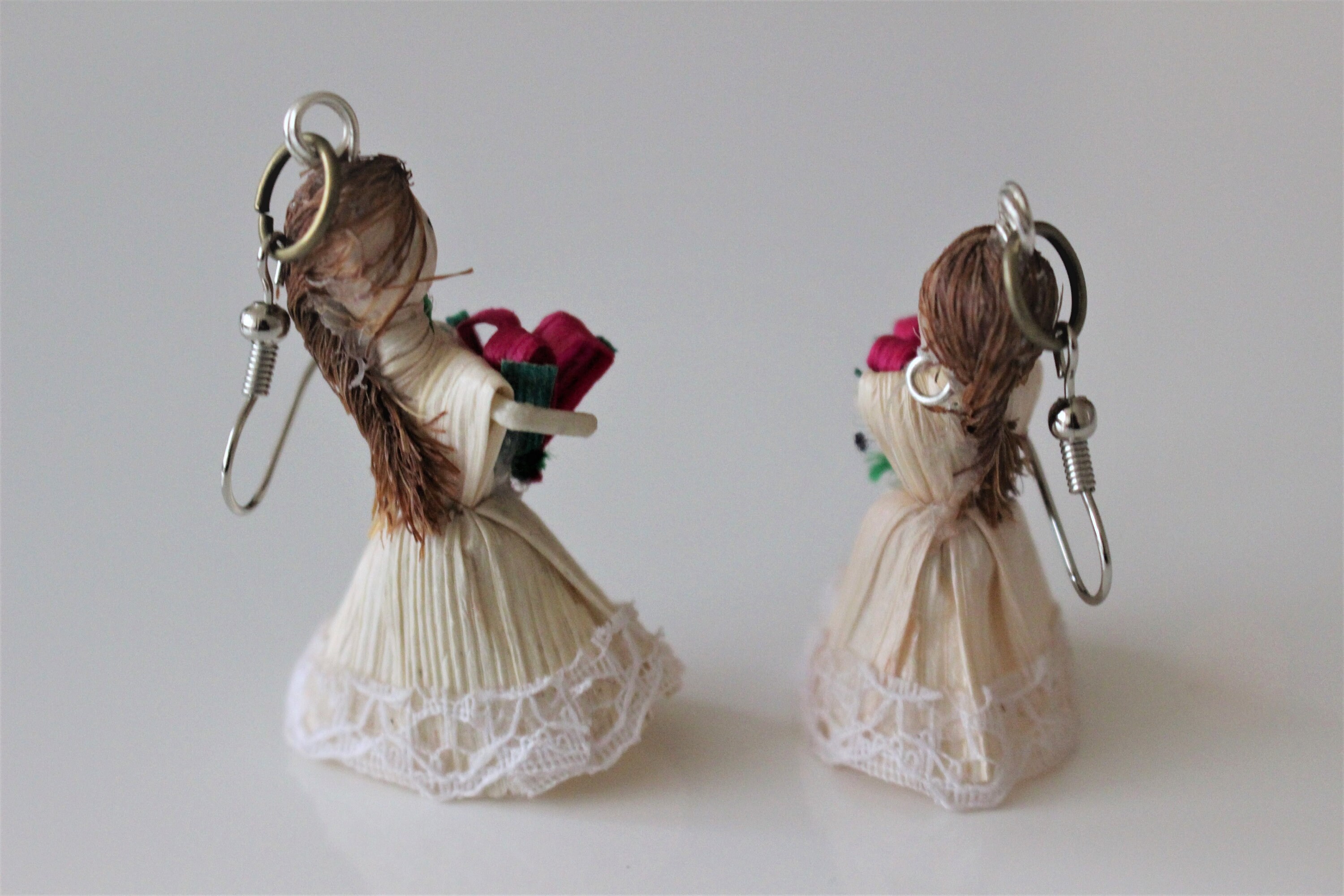 Corn Husk Doll Earrings/Corn Husks/Mexican Women Earrings/ Handmade