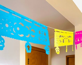 Day Of The Dead Decorations/Papel Picado Banner/Dia De LoS Muertos Decor/Altar De Muertos/Fiesta Decorations/ Day of the Dead Banner