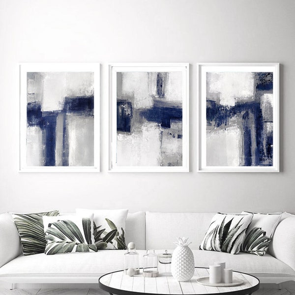 Blue Grey Wall Art Etsy