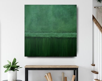 Abstract Acrylic Painting, Green square original Painting, Large acrylic painting, Minimalist Artwork, green Painting on canvas , square art