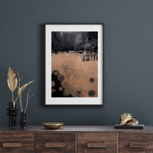 Black and Gold Abstract Painting Print: Modern Minimalist Art (Digital Download)
