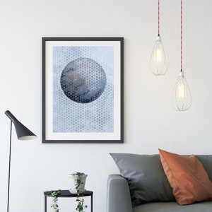 La Luna Print, Moon Poster, La Luna Wall Art, La Luna, Full Moon Print, Moon Art Print, La Luna Printable, Full Monn Printable, blue moon