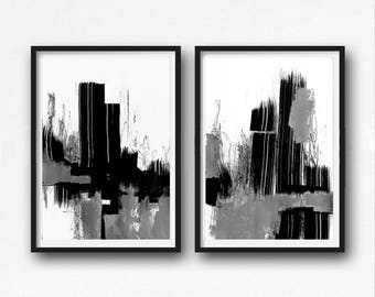 black and white abstract art etsy