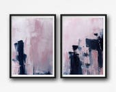 Scandinavian abstract, Printable Art, Art Poster, modern abstract, Industrial Decor, indigo, white, pink, light pink, large print, navy blue