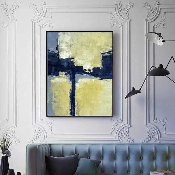 Yellow Navy Blue Etsy