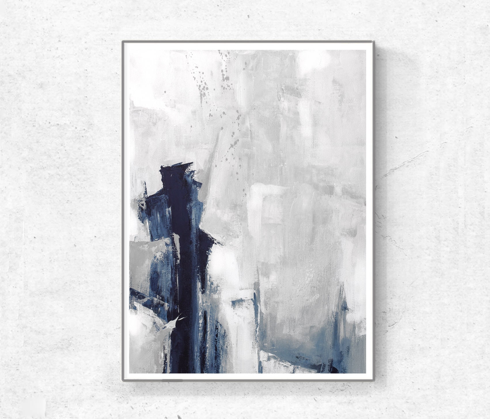 Grey Abstract Wall Art Set of 3 Prints Modern Abstract Art Etsy