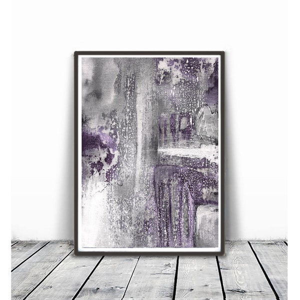 Abstract  Painting, Blush violet Wall Art, Abstract Art Print, Scandinavian Art lilac violet white gray Wall Art, Minimalist Art, pastel art