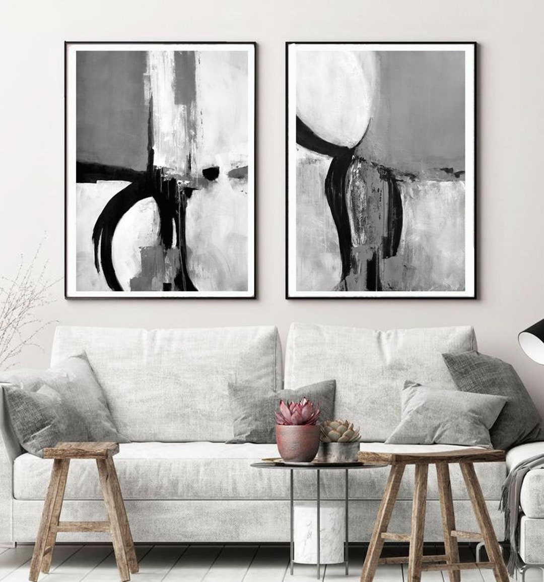 Black and White Abstract Art Prints: Minimalist Modern Decor (digital ...