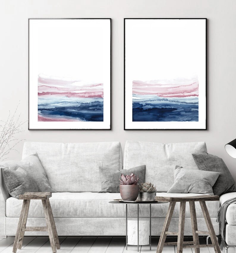 Watercolor Set PRINTABLE Wall Art Set of 2 Prints Abstract - Etsy