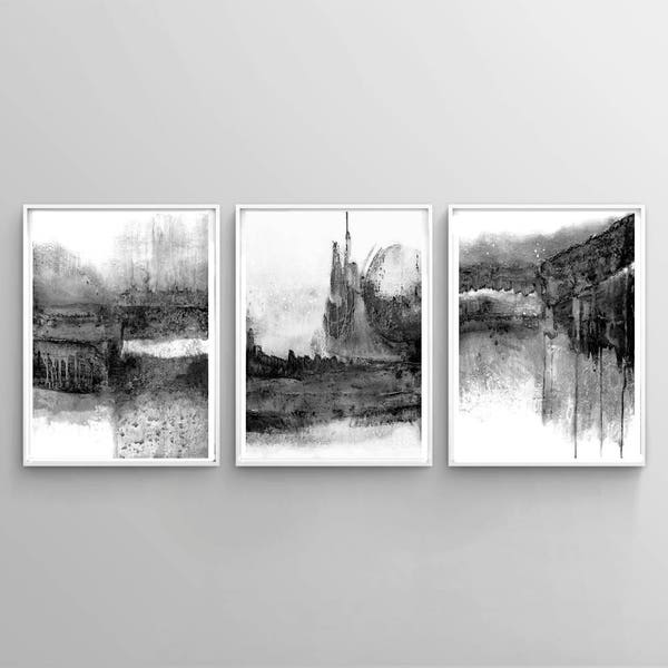 Abstract Triptych Etsy