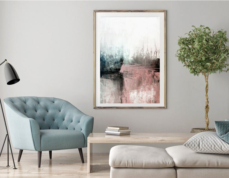 Abstract Art Printable Abstract Wall Art Pink Art Pink Etsy